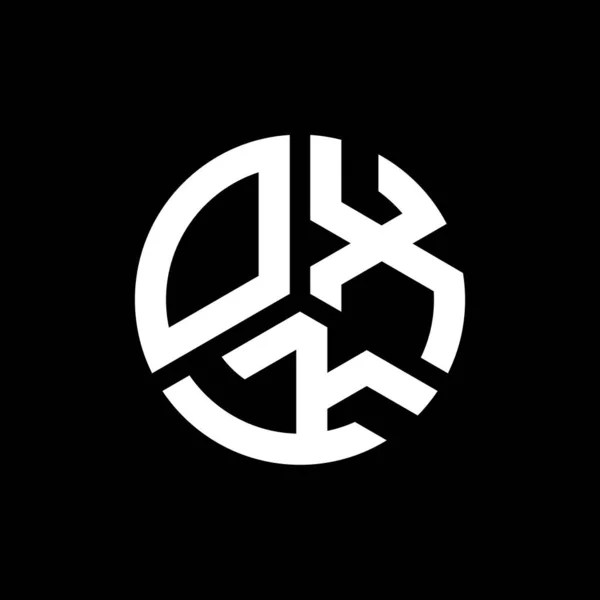 Diseño Del Logotipo Letra Oxk Sobre Fondo Negro Oxk Iniciales — Vector de stock