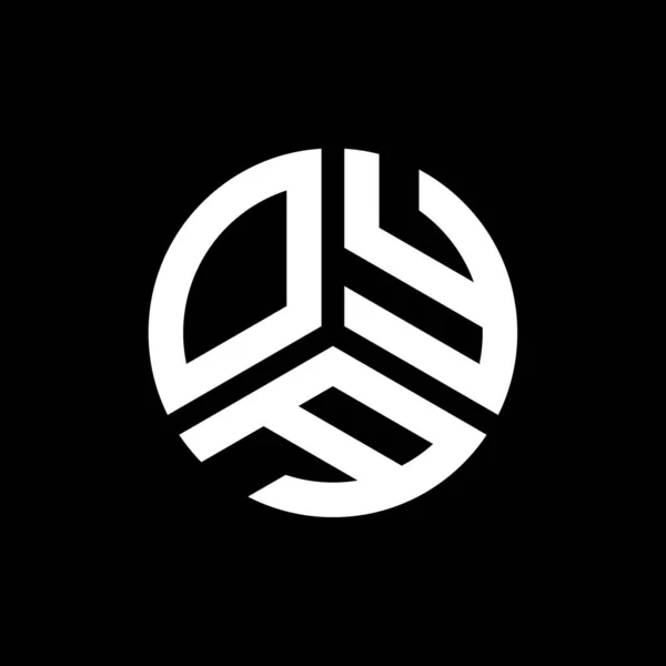 Diseño Del Logotipo Letra Oya Sobre Fondo Negro Oya Iniciales — Archivo Imágenes Vectoriales