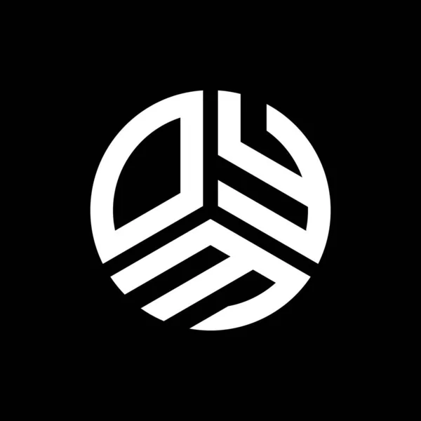 Siyah Arka Planda Oym Harf Logosu Tasarımı Oym Yaratıcı Harflerin — Stok Vektör