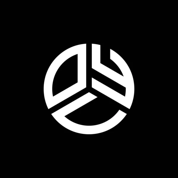 Diseño Del Logotipo Letra Oyv Sobre Fondo Negro Oyv Iniciales — Vector de stock