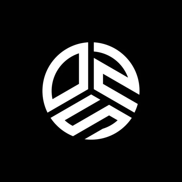 Desain Logo Surat Ozs Pada Latar Belakang Hitam Ozs Kreatif - Stok Vektor