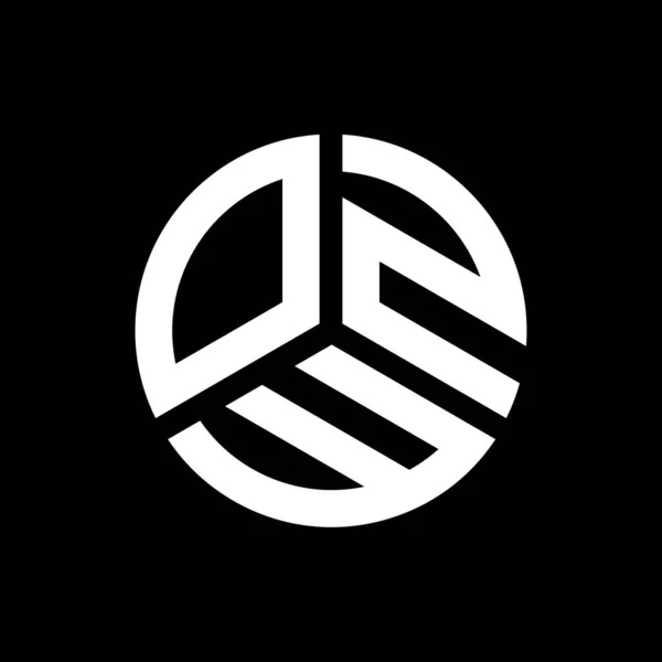 Diseño Del Logotipo Letra Ozw Sobre Fondo Negro Ozw Iniciales — Vector de stock