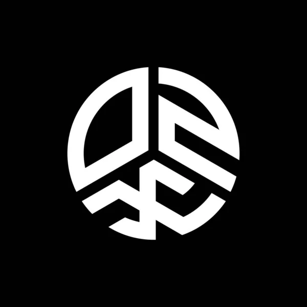 Diseño Del Logotipo Letra Ozx Sobre Fondo Negro Ozx Iniciales — Vector de stock