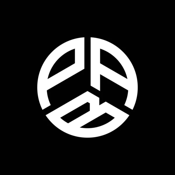 Diseño Del Logotipo Letra Pab Sobre Fondo Negro Pab Iniciales — Vector de stock