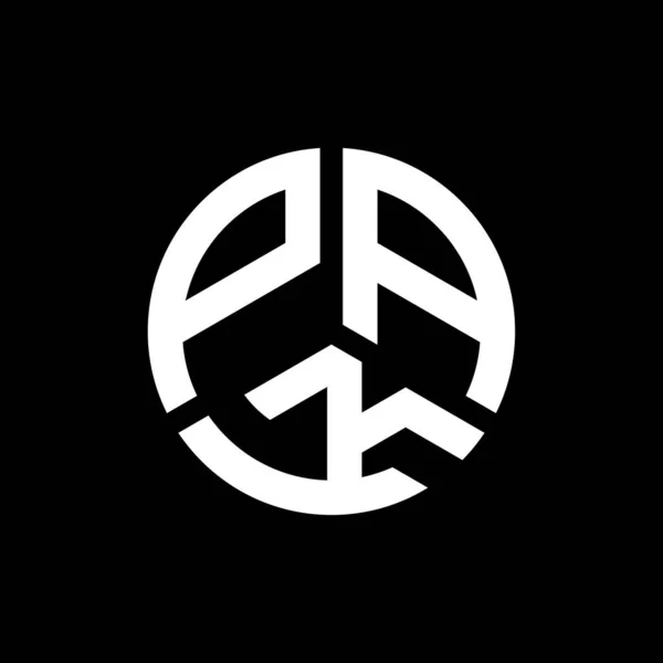 Pak Lettre Logo Design Sur Fond Noir Pak Initiales Créatives — Image vectorielle