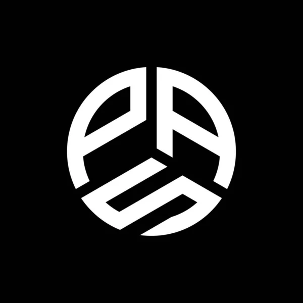 Pas Letter Logo Design Auf Schwarzem Hintergrund Pas Kreative Initialen — Stockvektor