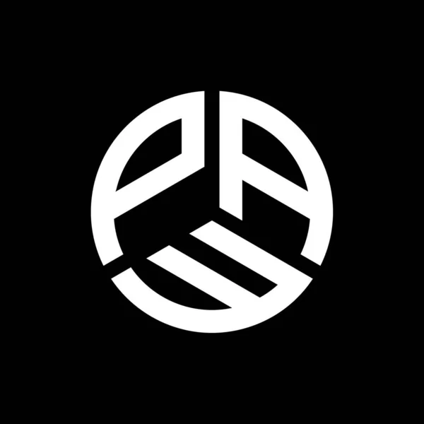 Paw Logo Ontwerp Zwarte Achtergrond Paw Creatieve Initialen Letter Logo — Stockvector