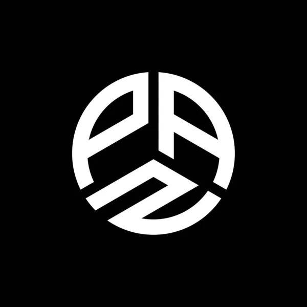 Projekt Logo Litery Paz Czarnym Tle Paz Twórcze Inicjały Koncepcja — Wektor stockowy