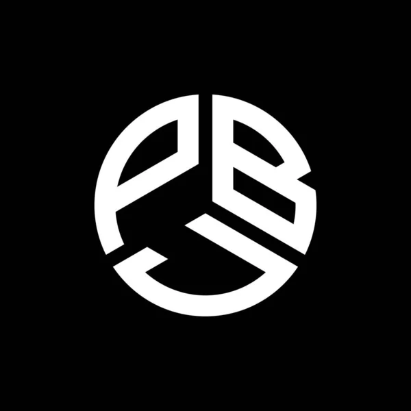 Diseño Del Logotipo Letra Pbj Sobre Fondo Negro Pbj Iniciales — Vector de stock