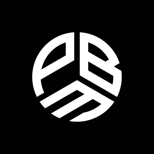 Desain Logo Surat Pbm Pada Latar Belakang Hitam Inisial Kreatif - Stok Vektor