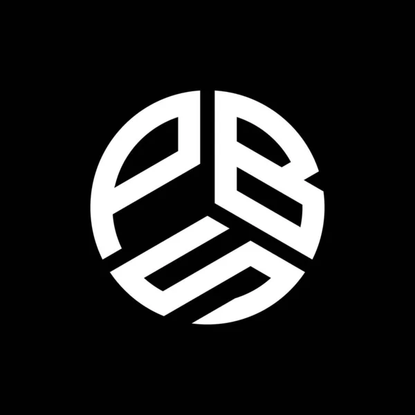 Desain Logo Surat Pbs Pada Latar Belakang Hitam Pbs Kreatif - Stok Vektor