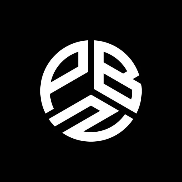 Desain Logo Surat Pbz Pada Latar Belakang Hitam Pbz Kreatif - Stok Vektor
