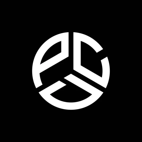 Siyah Arkaplanda Pcd Harf Logosu Tasarımı Pcd Yaratıcı Harflerin Baş — Stok Vektör