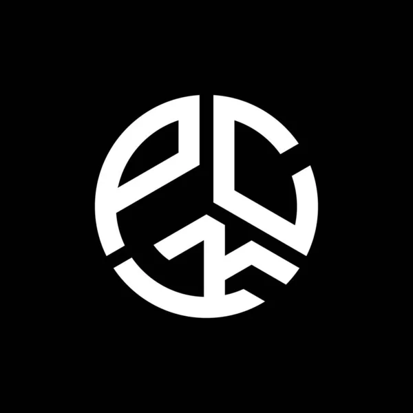 Projekt Logo Litery Pck Czarnym Tle Pomysł Logo Kreatywnych Inicjałów — Wektor stockowy