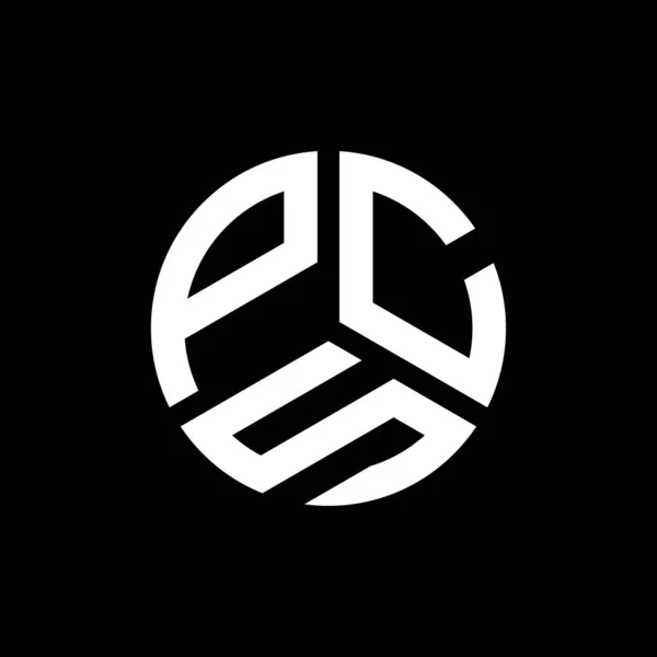 Projekt Logo Litery Pcs Czarnym Tle Pcs Kreatywne Inicjały Litera — Wektor stockowy
