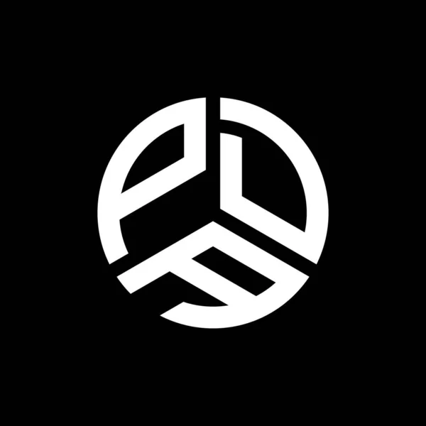 Diseño Del Logotipo Letra Pda Sobre Fondo Negro Pda Iniciales — Vector de stock