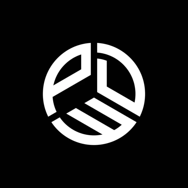 Projekt Logo Litery Pdw Czarnym Tle Pomysł Logo Kreatywnych Inicjałów — Wektor stockowy