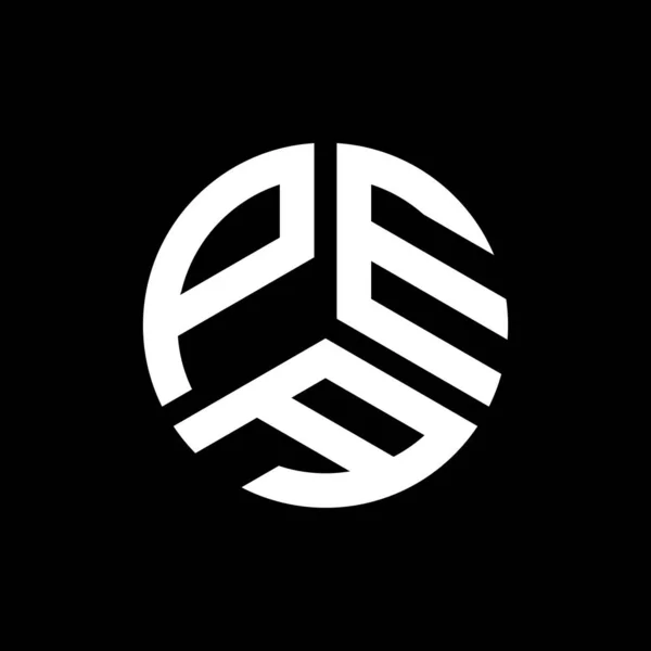Projekt Logo Litery Pea Czarnym Tle Pea Twórcze Inicjały Koncepcja — Wektor stockowy