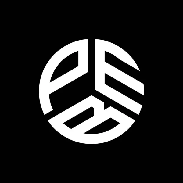 Projekt Logo Litery Printpeb Czarnym Tle Inicjały Twórcze Peb Koncepcja — Wektor stockowy
