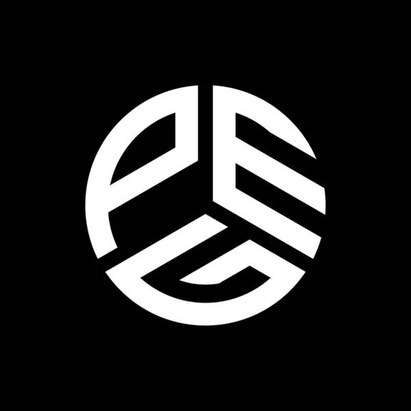 Diseño Del Logotipo Letra Peg Sobre Fondo Negro Peg Iniciales — Vector de stock