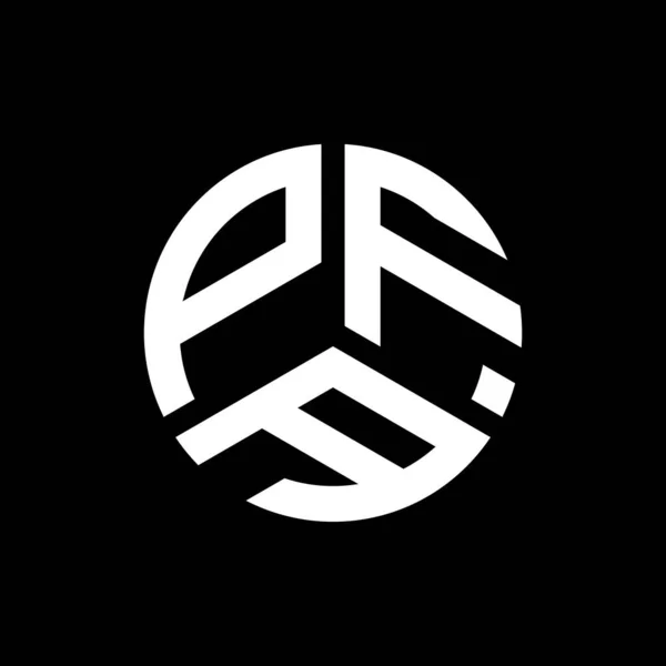 Logo Lettera Pfa Sfondo Nero Pfa Creativo Iniziali Lettera Logo — Vettoriale Stock