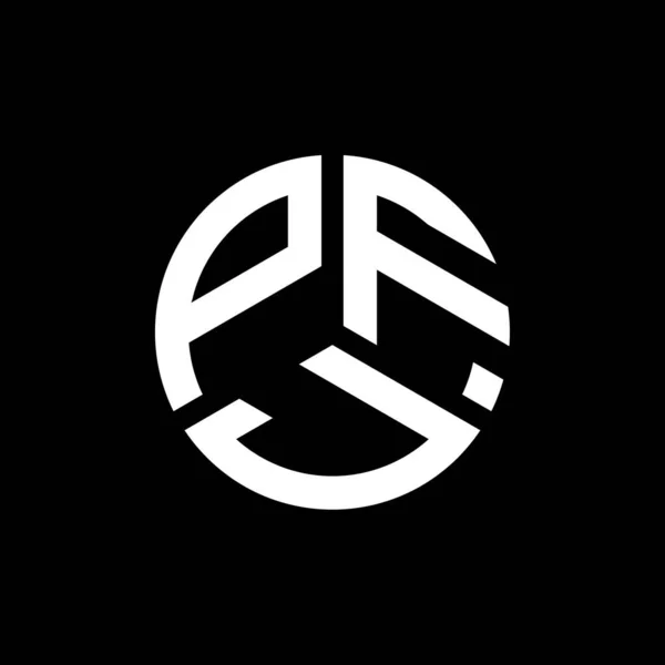 Diseño Del Logotipo Letra Pfj Sobre Fondo Negro Pfj Iniciales — Archivo Imágenes Vectoriales