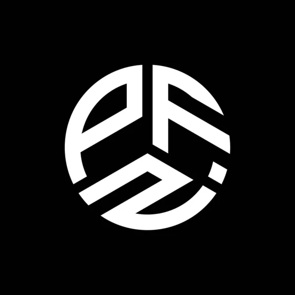 Pfz Logo Ontwerp Zwarte Achtergrond Pfz Creatieve Initialen Letter Logo — Stockvector