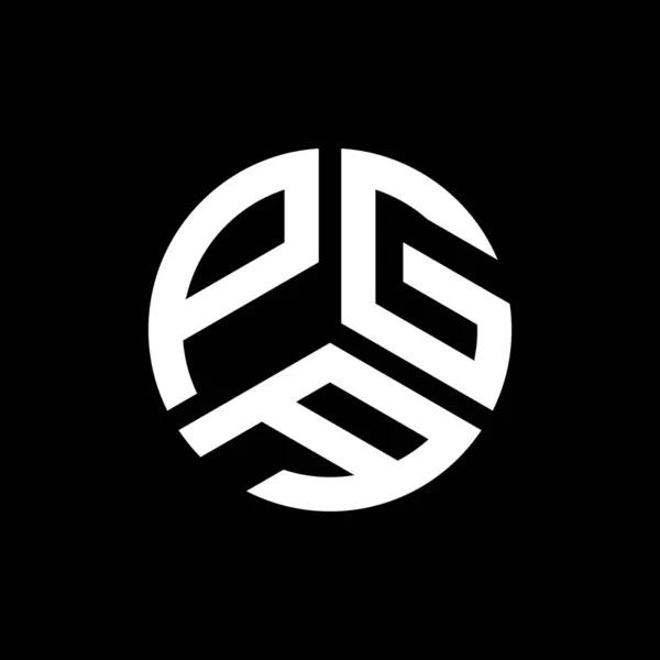 Projekt Logo Litery Pga Czarnym Tle Pga Twórcze Inicjały Koncepcja — Wektor stockowy