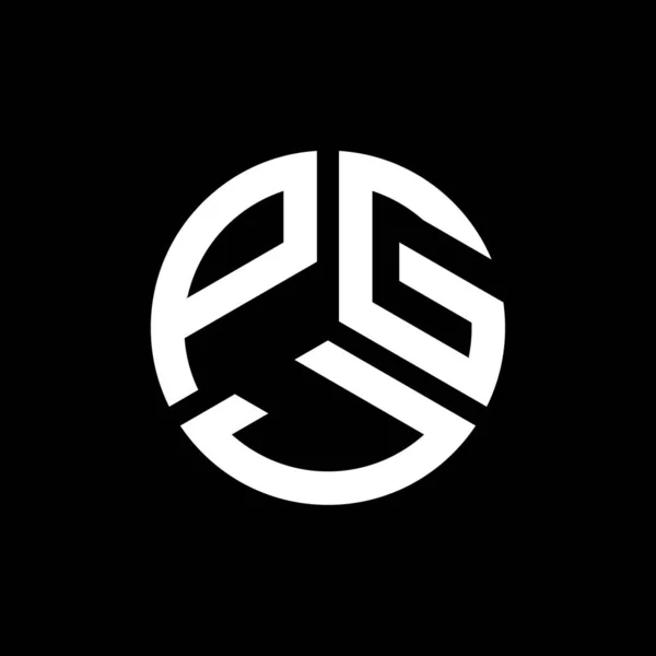 Siyah Arka Planda Pgj Harf Logosu Tasarımı Pgj Yaratıcı Harflerin — Stok Vektör