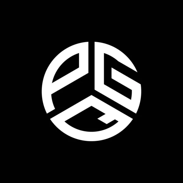 Siyah Arka Planda Pgq Harf Logosu Tasarımı Pgq Yaratıcı Harflerin — Stok Vektör