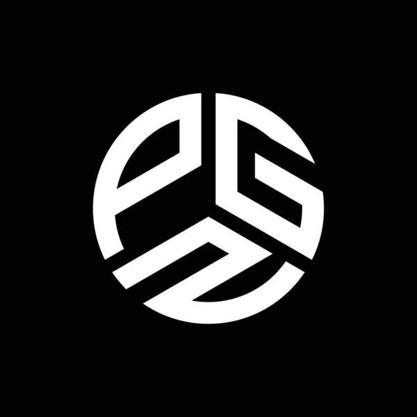 Diseño Del Logotipo Letra Pgz Sobre Fondo Negro Pgz Iniciales — Archivo Imágenes Vectoriales