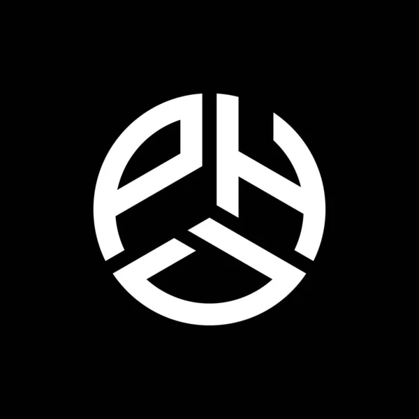 Phd Letter Logo Design Auf Schwarzem Hintergrund Phd Kreative Initialen — Stockvektor