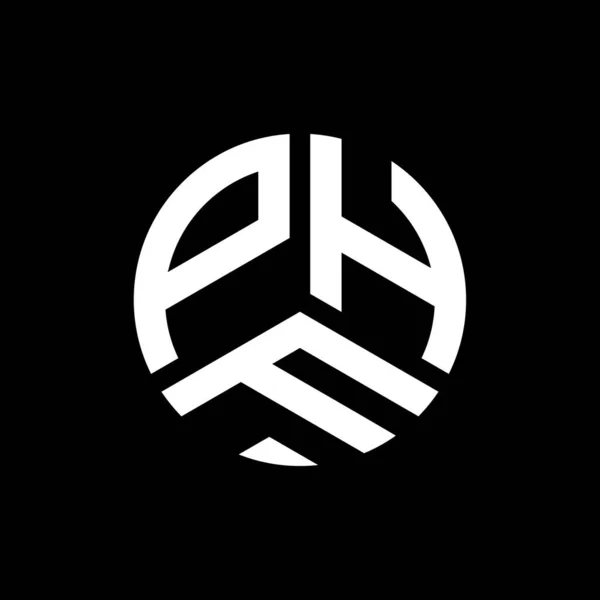 Siyah Arkaplan Üzerinde Phf Harf Logosu Tasarımı Phf Yaratıcı Harflerin — Stok Vektör