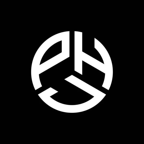 Projekt Logo Litery Phj Czarnym Tle Phj Twórcze Inicjały Koncepcja — Wektor stockowy