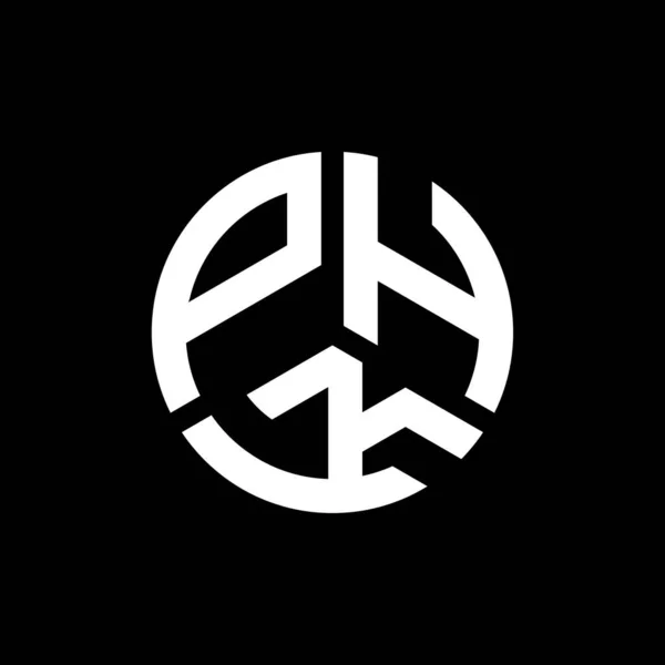Phk Písmeno Logo Design Černém Pozadí Phk Kreativní Iniciály Koncept — Stockový vektor