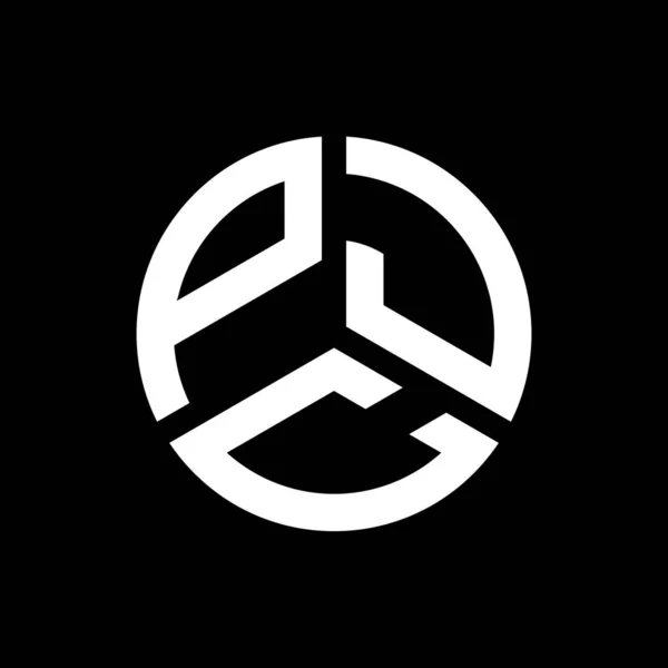 Pjc Lettre Logo Design Sur Fond Noir Pjc Initiales Créatives — Image vectorielle