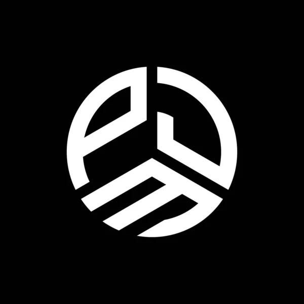 Pjm Letter Logo Ontwerp Zwarte Achtergrond Pjm Creatieve Initialen Letter — Stockvector