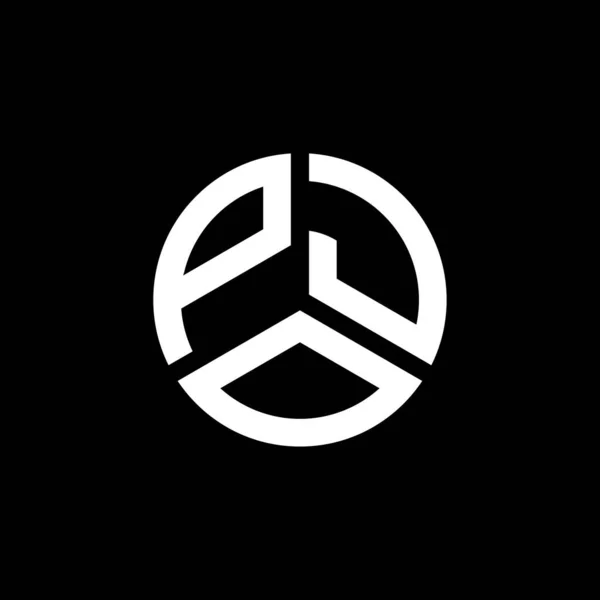 Projekt Logo Litery Pjo Czarnym Tle Pomysł Logo Kreatywnych Inicjałów — Wektor stockowy