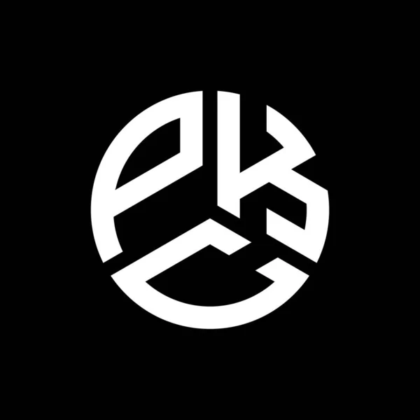 Diseño Del Logotipo Letra Pkc Sobre Fondo Negro Pkc Iniciales — Archivo Imágenes Vectoriales