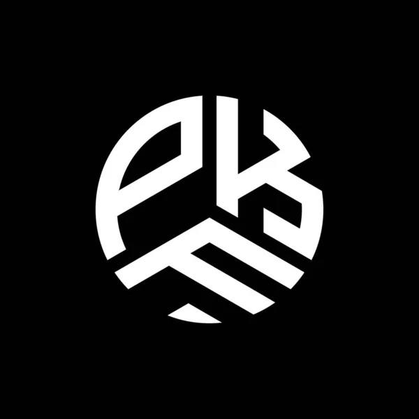 Desain Logo Surat Pkf Pada Latar Belakang Hitam Pkf Kreatif - Stok Vektor