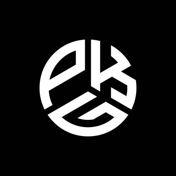 Diseño Del Logotipo Letra Pkg Sobre Fondo Negro Pkg Iniciales — Archivo Imágenes Vectoriales