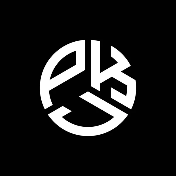 Diseño Del Logotipo Letra Pkj Sobre Fondo Negro Pkj Iniciales — Archivo Imágenes Vectoriales