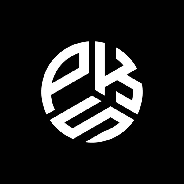 Diseño Del Logotipo Letra Pks Sobre Fondo Negro Pks Iniciales — Archivo Imágenes Vectoriales