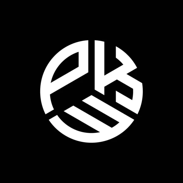Diseño Del Logotipo Letra Pkw Sobre Fondo Negro Pkw Iniciales — Archivo Imágenes Vectoriales