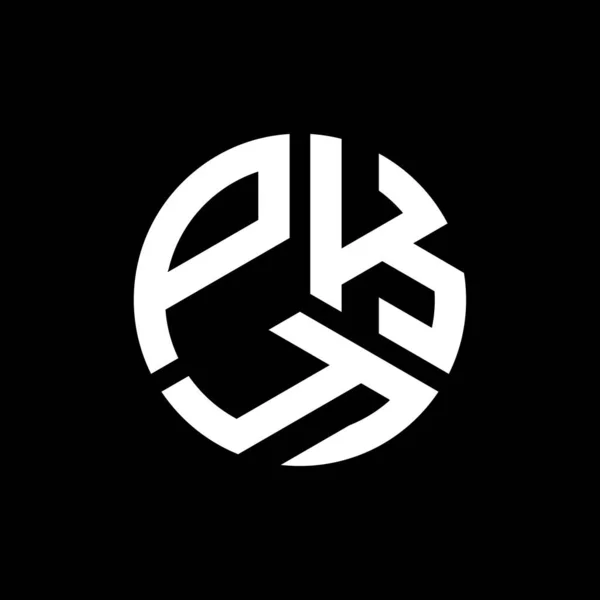 Diseño Del Logotipo Letra Pky Sobre Fondo Negro Pky Iniciales — Archivo Imágenes Vectoriales