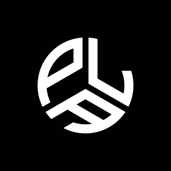 Літерний Логотип Pla Чорному Тлі Творчі Ініціали Pla Мають Поняття — стоковий вектор