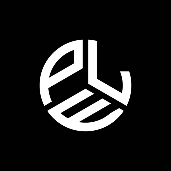 Projekt Logo Litery Ple Czarnym Tle Ple Twórcze Inicjały Koncepcja — Wektor stockowy