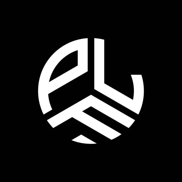 Plf Lettre Logo Design Sur Fond Noir Plf Initiales Créatives — Image vectorielle