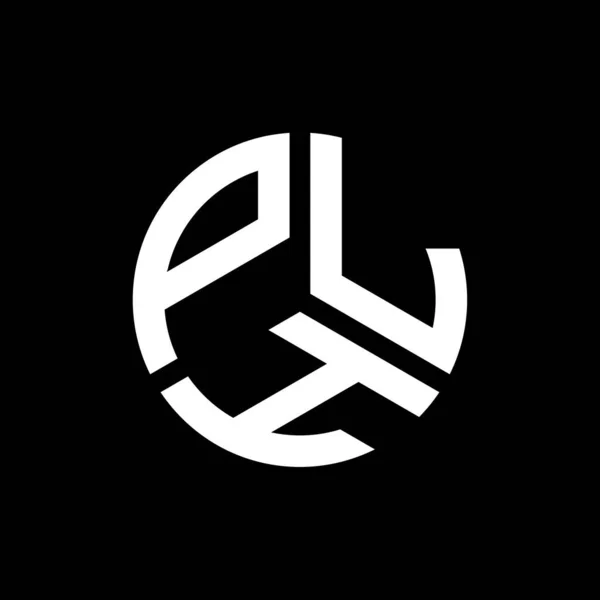 Plh Lettre Logo Design Sur Fond Noir Plh Initiales Créatives — Image vectorielle