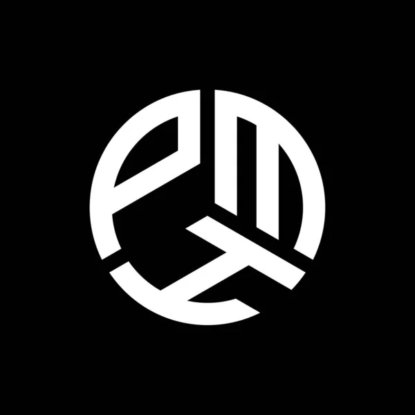 Pmh Дизайн Логотипу Літер Чорному Тлі Творчі Ініціали Pmh Мають — стоковий вектор